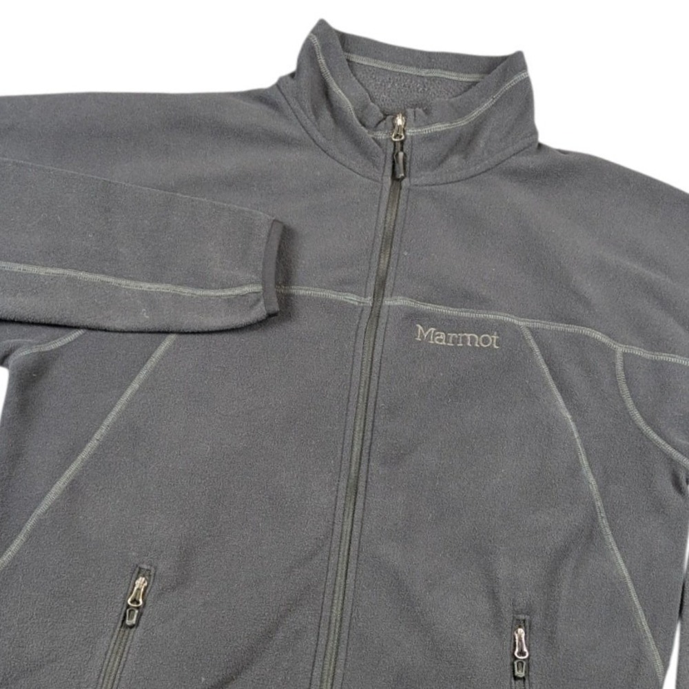 Marmot Mens Full Zip Fleece Jacket Charcoal‎ Gray Recycled Polyester Medium